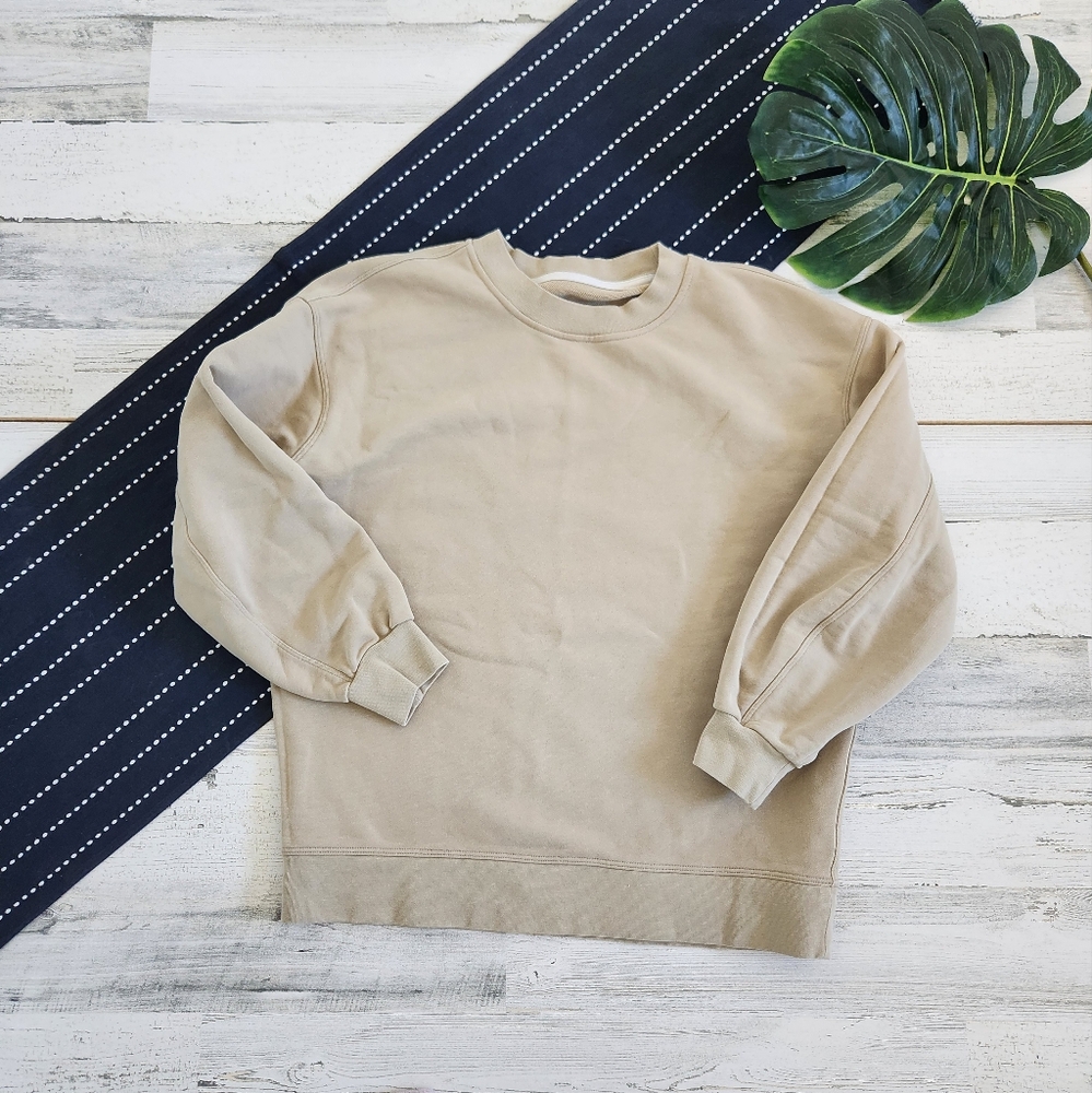Lululemon Perfectly Oversized Crewneck Sweatshirt Tan Size 4